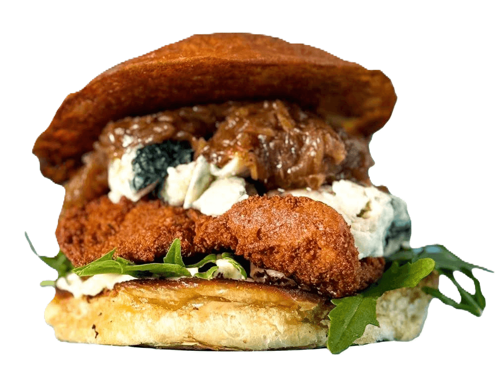 Chicken Burger Blue Cheese - Vegan burger at Lia's Kitchen Berlin