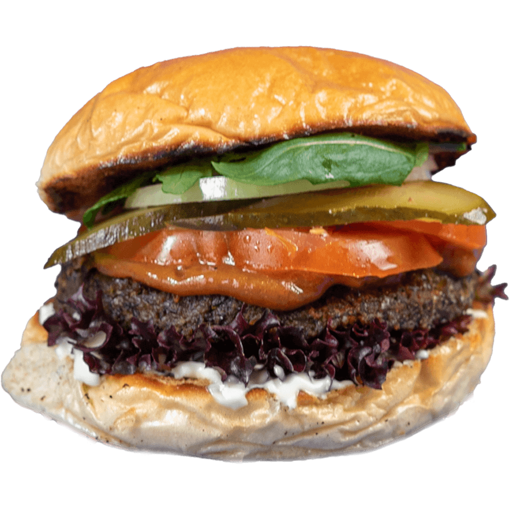 Oyster-Shiitake Mushroom Burger - Vegan burger at Lia's Kitchen Berlin